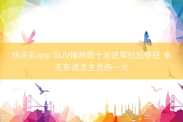 快乐彩app SUV撞断数十米进军栏后停驻 幸无东说念主员伤一火