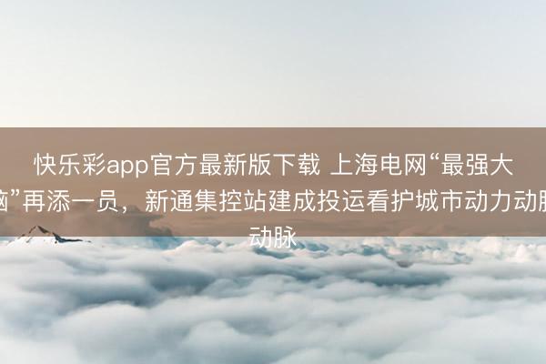 快乐彩app官方最新版下载 上海电网“最强大脑”再添一员，新通集控站建成投运看护城市动力动脉