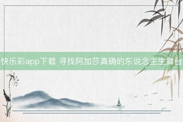 快乐彩app下载 寻找阿加莎真确的东说念主生舞台
