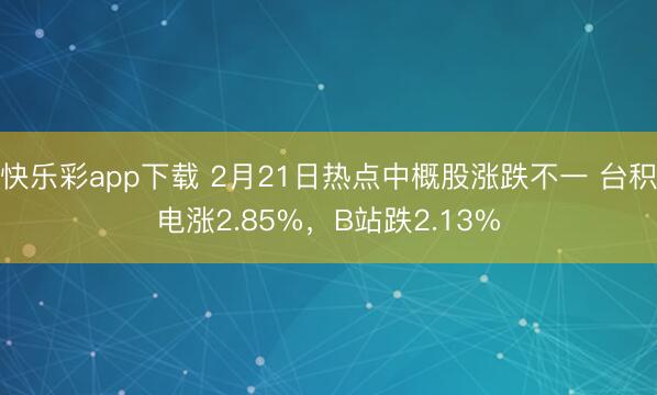 快乐彩app下载 2月21日热点中概股涨跌不一 台积电涨2.85%，B站跌2.13%