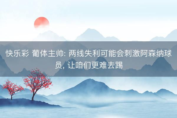 快乐彩 葡体主帅: 两线失利可能会刺激阿森纳球员， 让咱们更难去踢