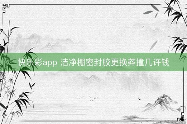 快乐彩app 洁净棚密封胶更换莽撞几许钱