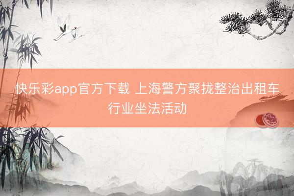快乐彩app官方下载 上海警方聚拢整治出租车行业坐法活动