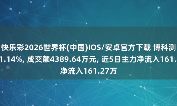 快乐彩2026世界杯(中国)IOS/安卓官方下载 博科测试涨1.14%， 成交额4389.64万元， 近5日主力净流入161.27万