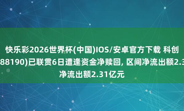 快乐彩2026世界杯(中国)IOS/安卓官方下载 科创100(588190)已联贯6日遭逢资金净赎回， 区间净流出额2.31亿元
