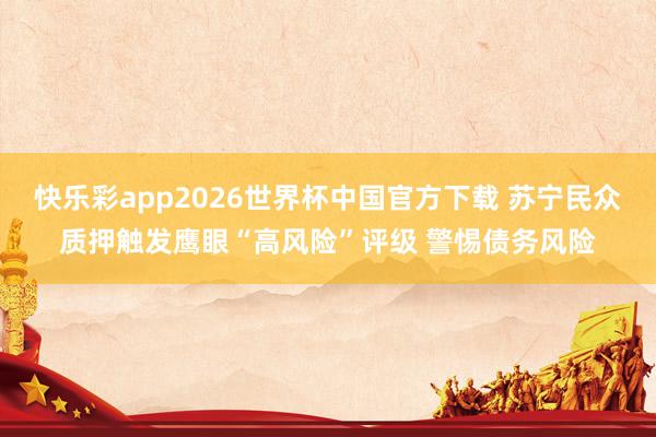 快乐彩app2026世界杯中国官方下载 苏宁民众质押触发鹰眼“高风险”评级 警惕债务风险