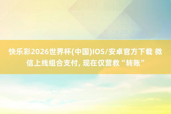 快乐彩2026世界杯(中国)IOS/安卓官方下载 微信上线组合支付， 现在仅营救“转账”