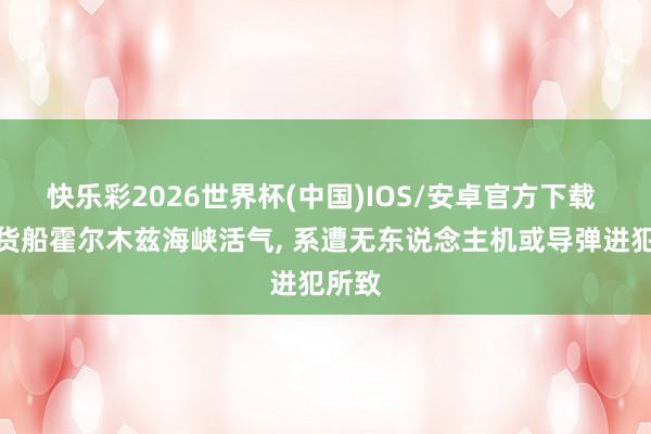 快乐彩2026世界杯(中国)IOS/安卓官方下载 韩国货船霍尔木兹海峡活气， 系遭无东说念主机或导弹进犯所致