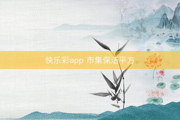 快乐彩app 市集保洁平方
