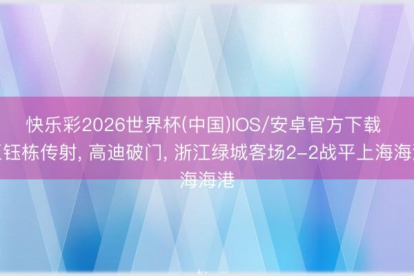 快乐彩2026世界杯(中国)IOS/安卓官方下载 王钰栋传射， 高迪破门， 浙江绿城客场2-2战平上海海港