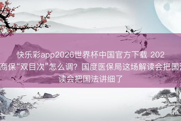 快乐彩app2026世界杯中国官方下载 2026年医保商保“双目次”怎么调？国度医保局这场解读会把国法讲细了