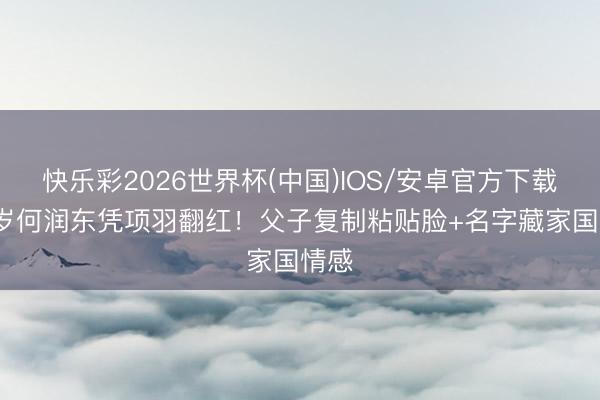 快乐彩2026世界杯(中国)IOS/安卓官方下载 51岁何润东凭项羽翻红！父子复制粘贴脸+名字藏家国情感