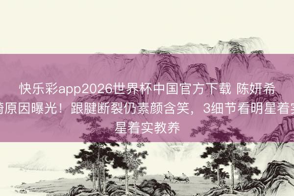 快乐彩app2026世界杯中国官方下载 陈妍希坐轮椅原因曝光！跟腱断裂仍素颜含笑，3细节看明星着实教养