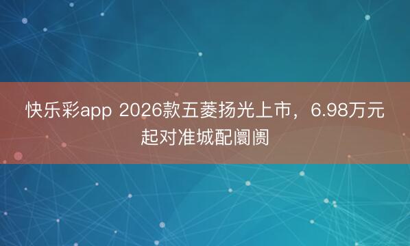 快乐彩app 2026款五菱扬光上市，6.98万元起对准城配阛阓