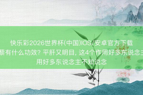 快乐彩2026世界杯(中国)IOS/安卓官方下载 中药刺蒺藜有什么功效? 平肝又明目， 这4个作用好多东说念主不知说念